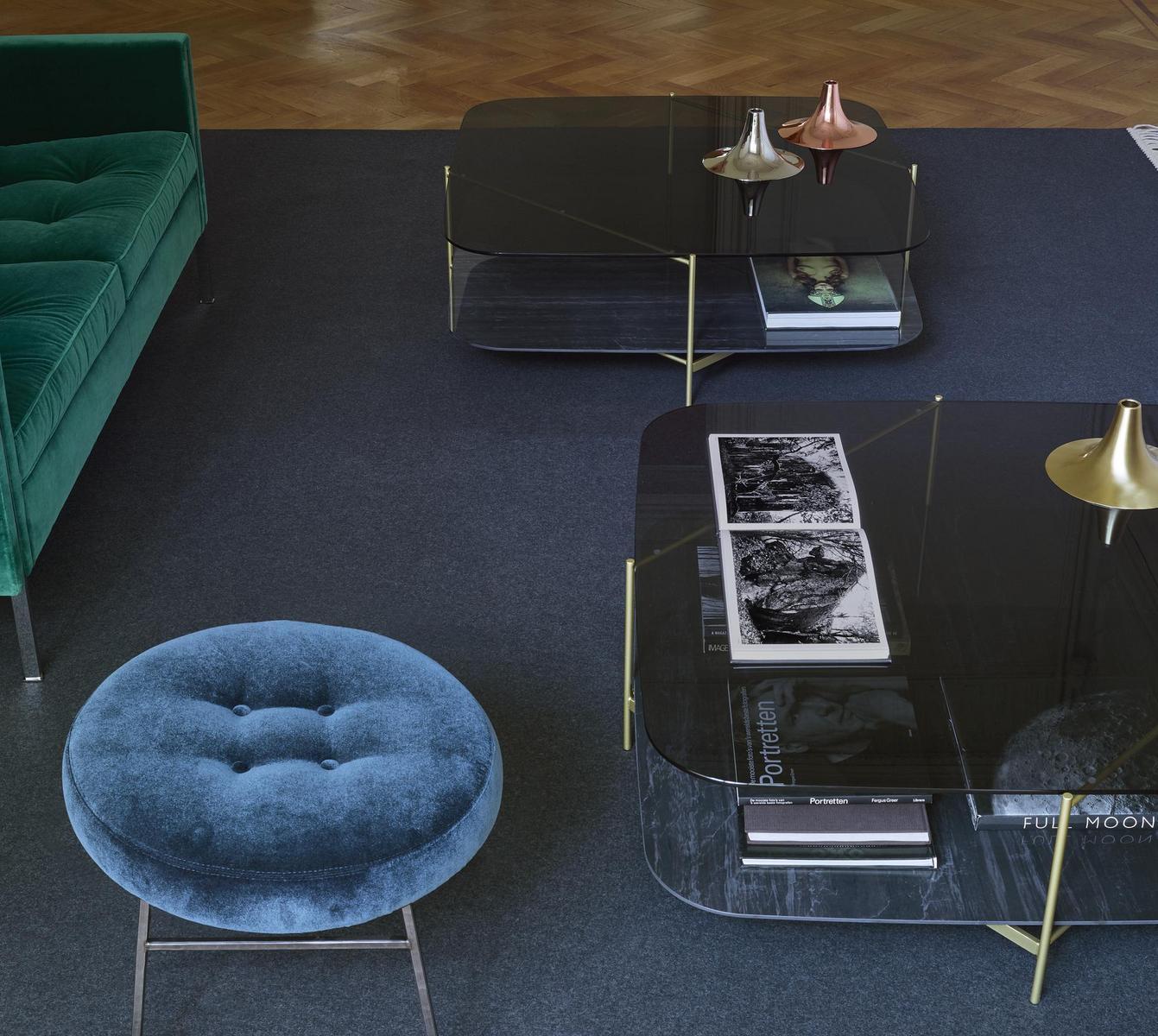 Low upholstered fabric stool | Ilot by Ligne Roset