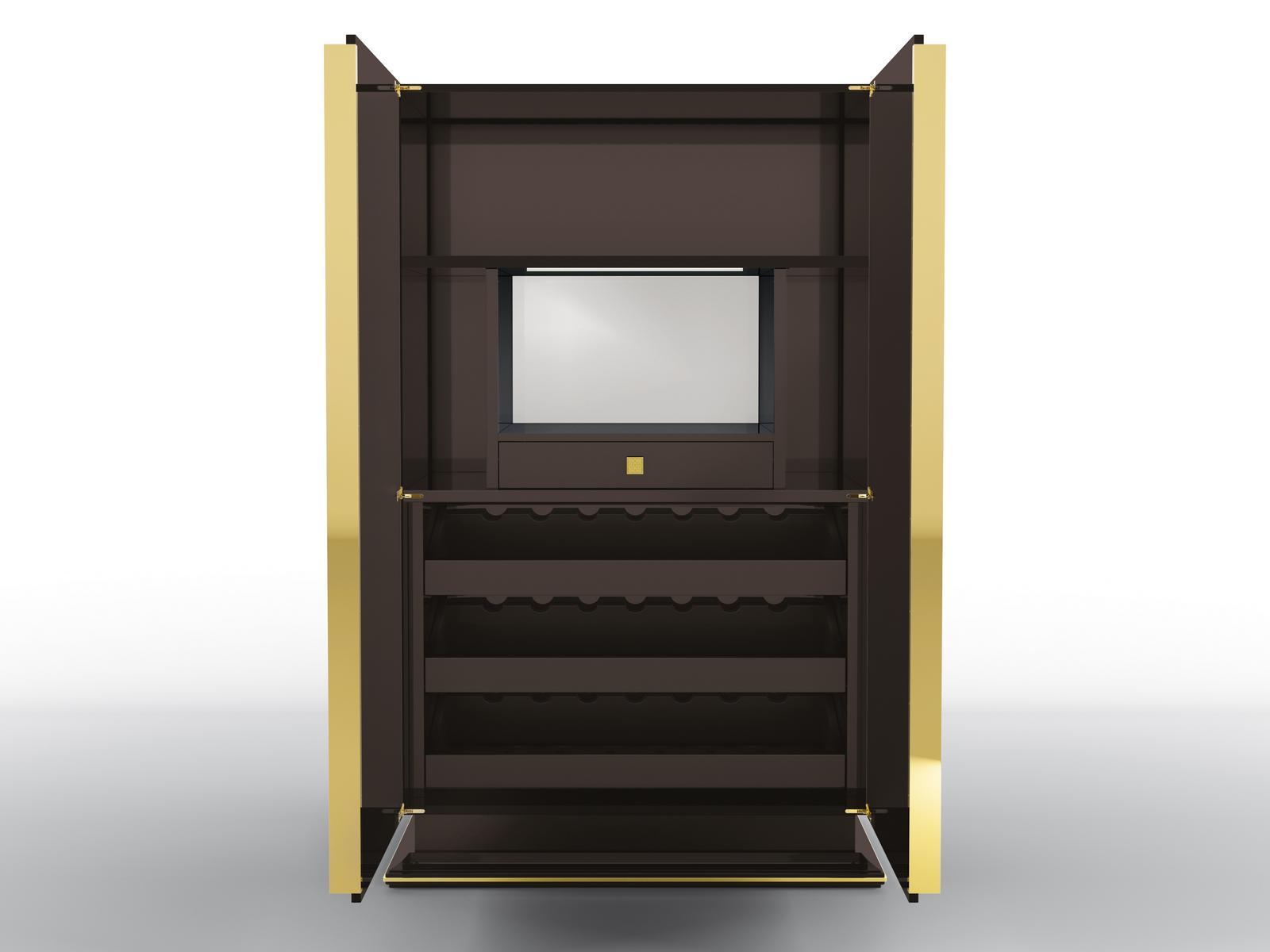 Ebony bar cabinet with integrated lighting | Concorde by Bruno Zampa