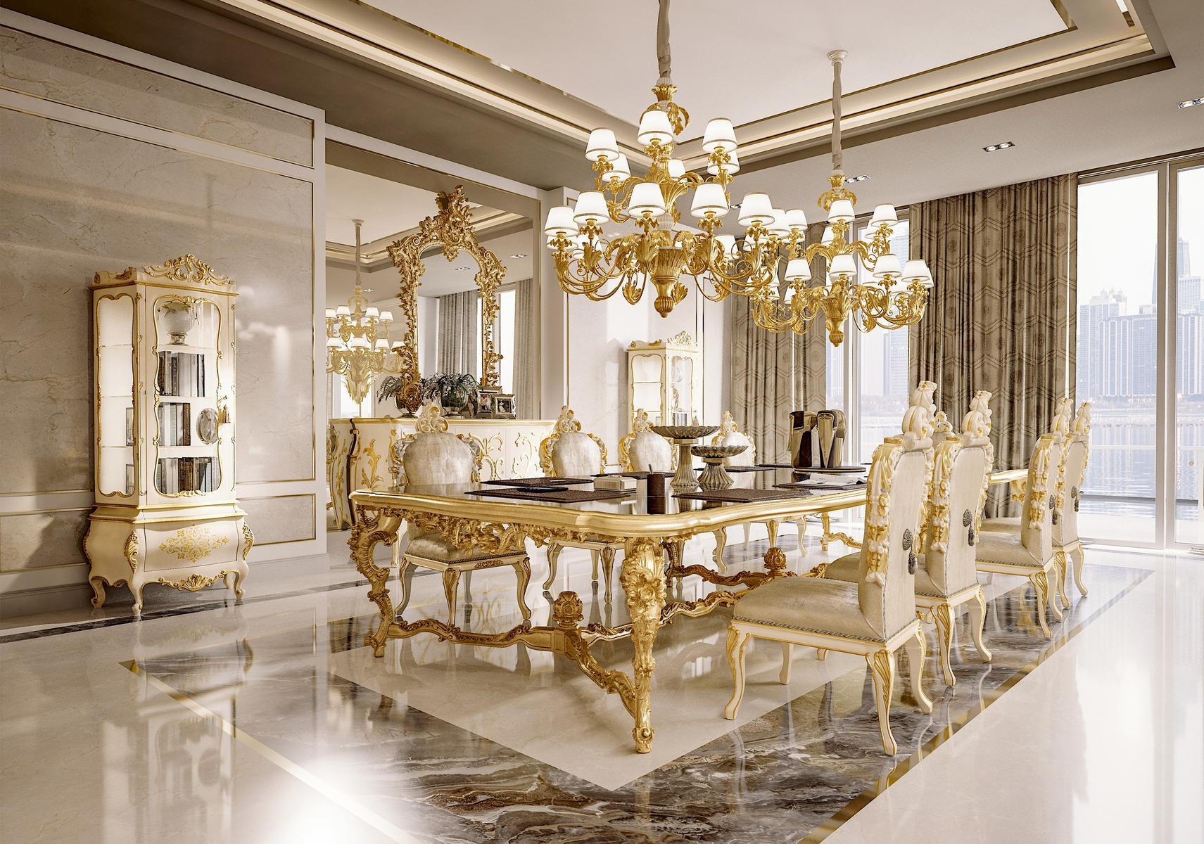 Rectangular gold leaf table | Opera by Andrea Fanfani