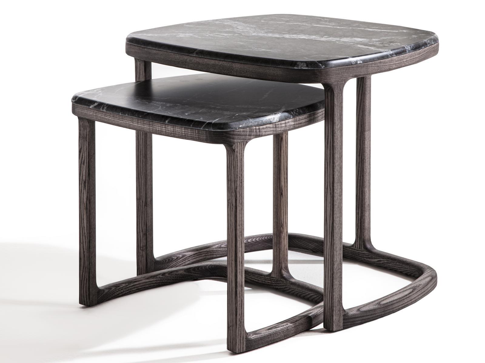 Ash coffee table and marble top | Antigone by Porada