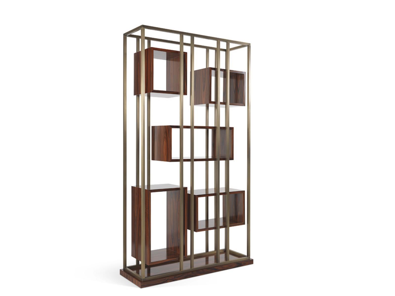 Open double-sided brass bookcase | Mackintosh by Gianfranco Ferre Home