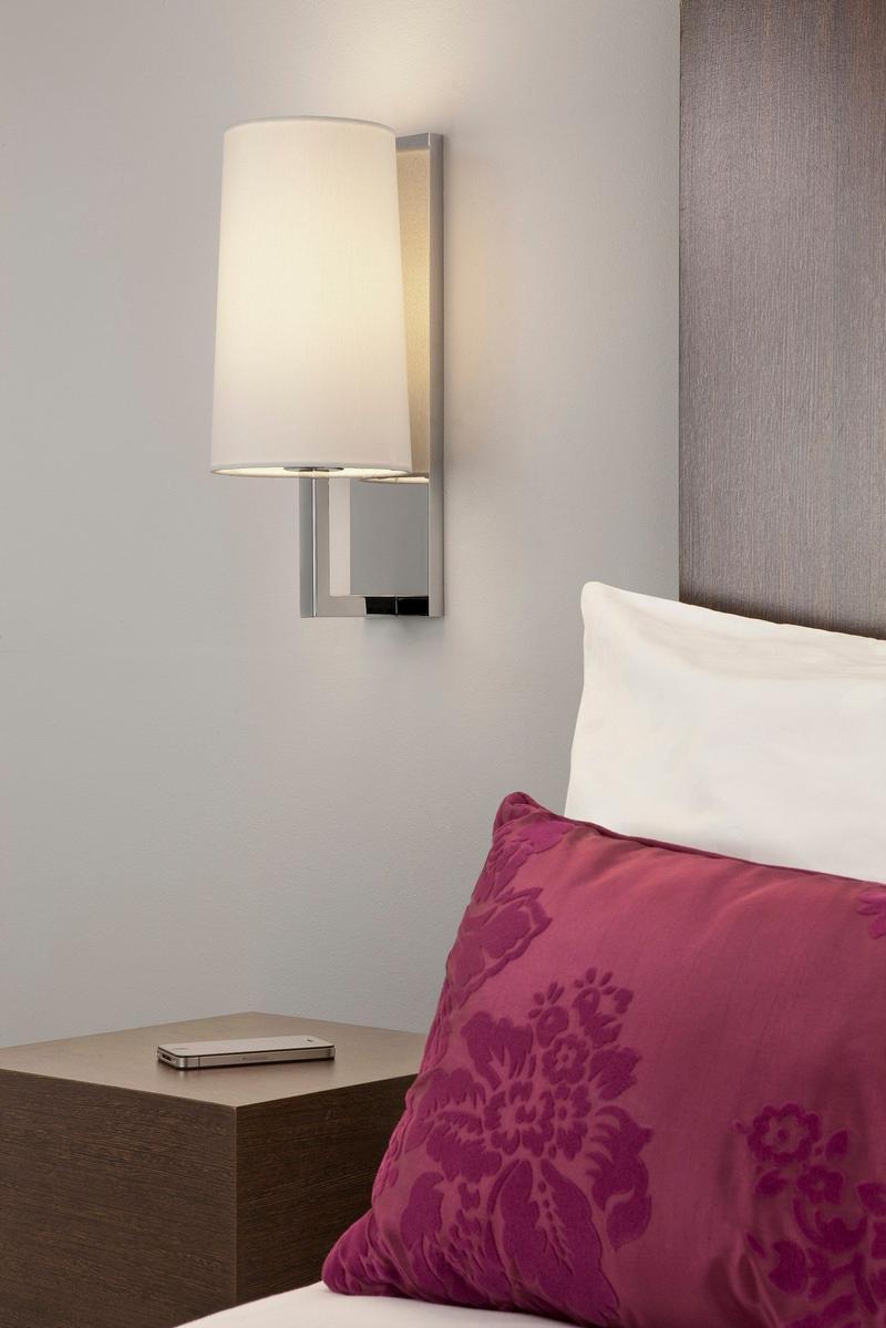 Aluminum wall lamp and fabric lampshade | Riva by Astro lighting