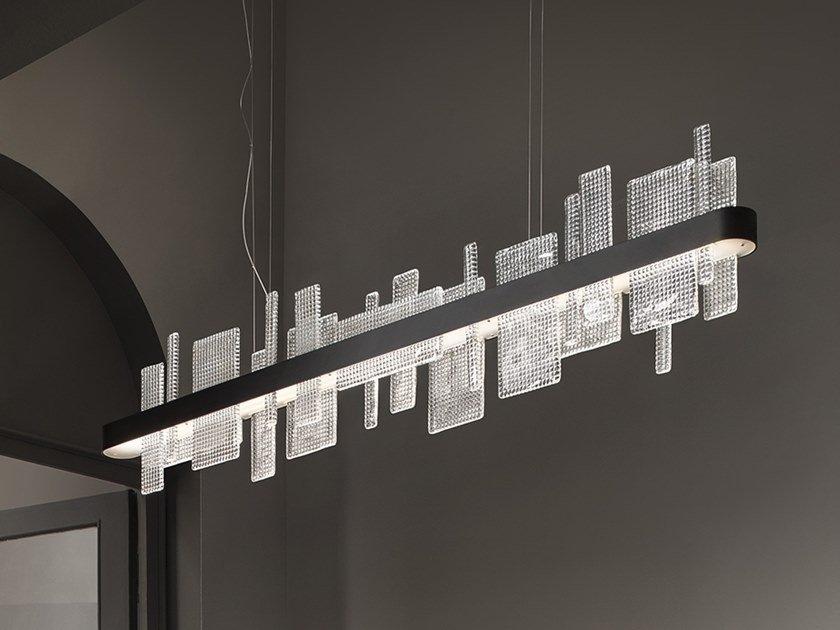 LED pendant lamp in metal and glass | Ribbon S150 by Masiero