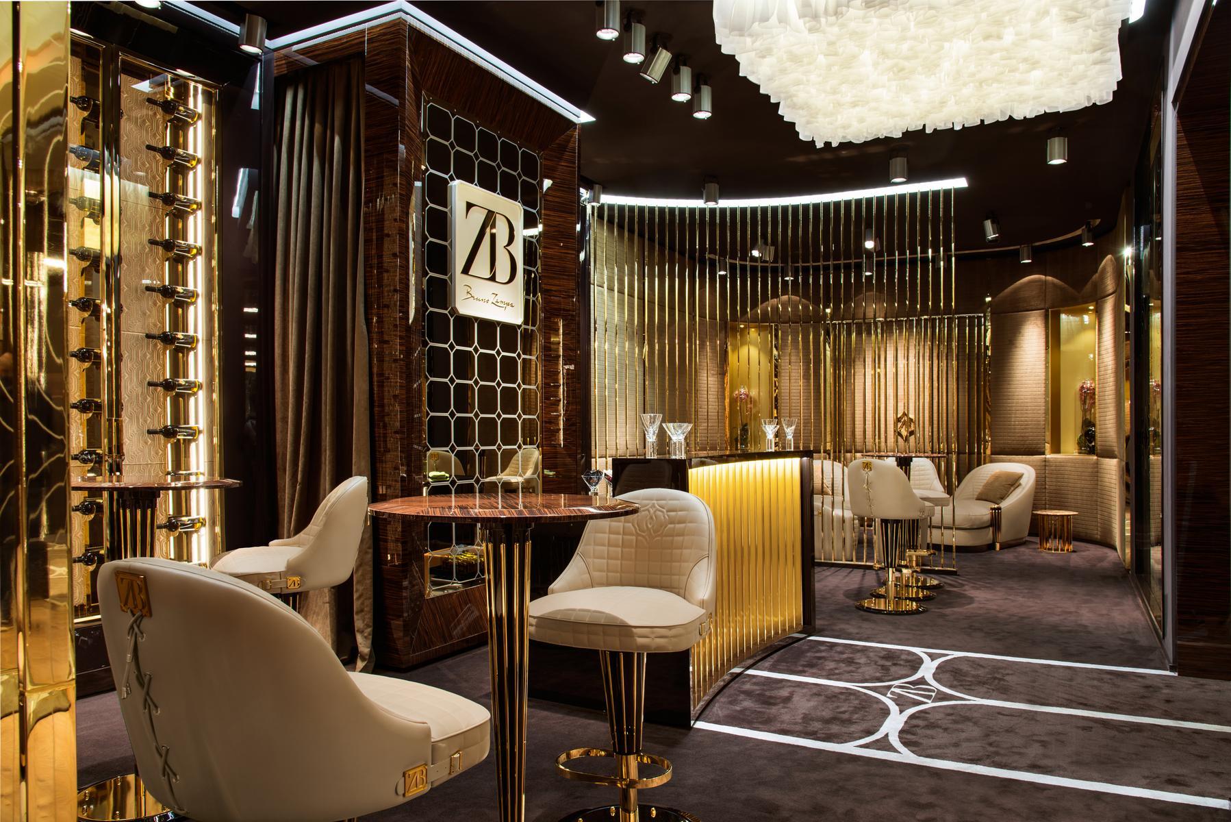 High leather barstool with back | Ophelia by Bruno Zampa