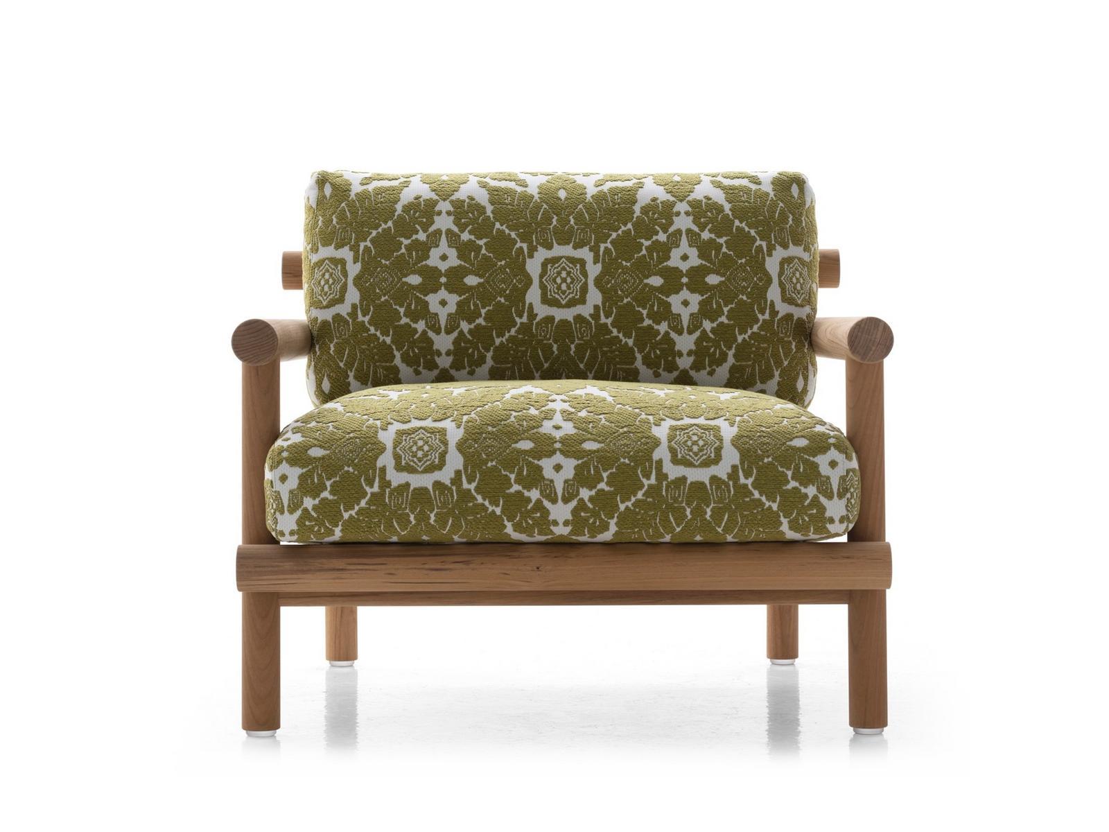 Fabric garden armchair with armrests | Ayana by B&B Italia