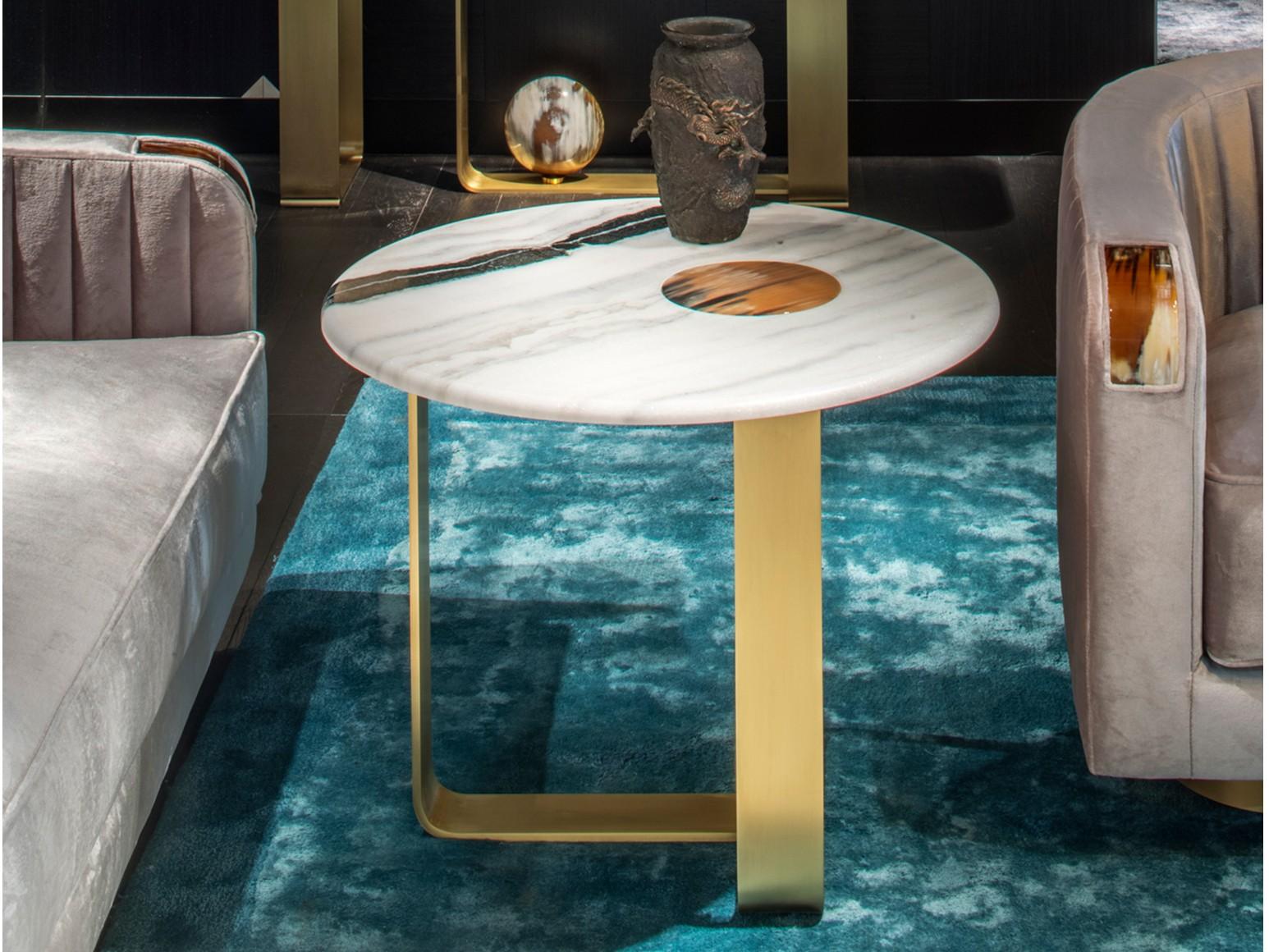 Round marble high side table | Apollo 7010b by Arcahorn