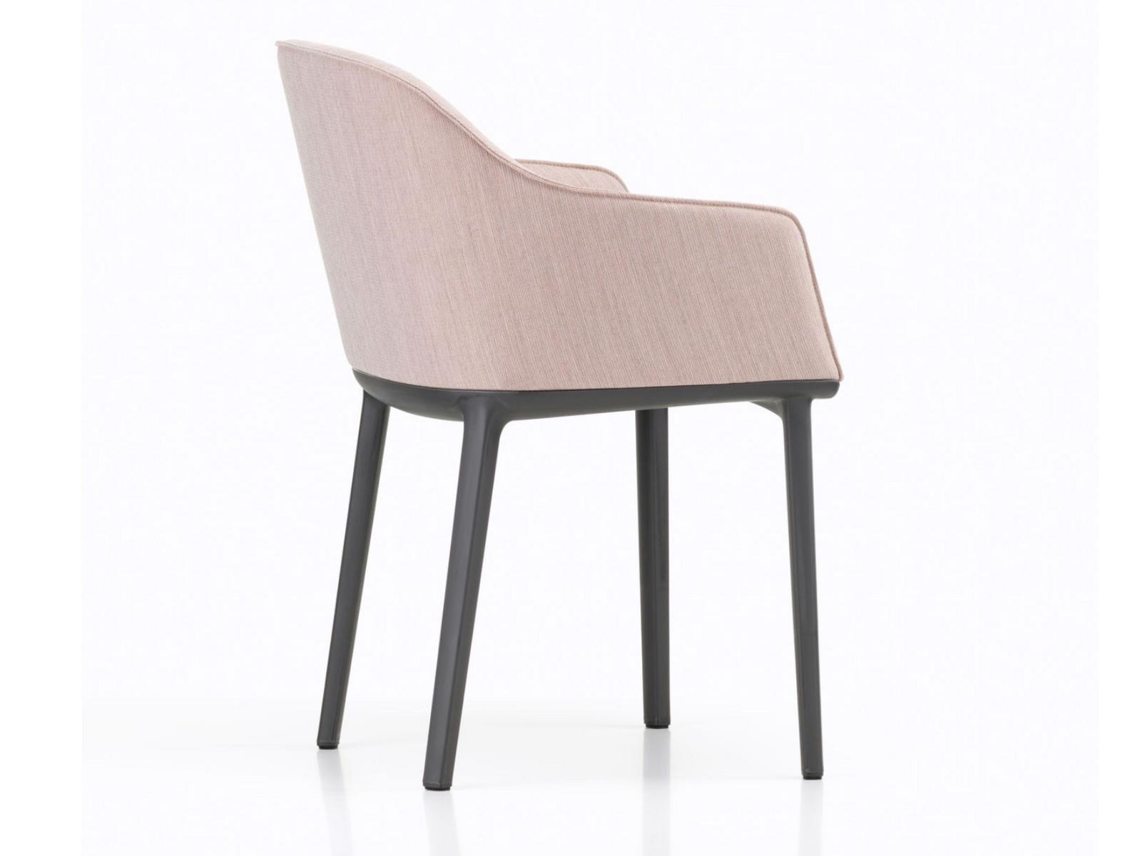 Upholstered fabric chair with armrests | Softshell by Vitra