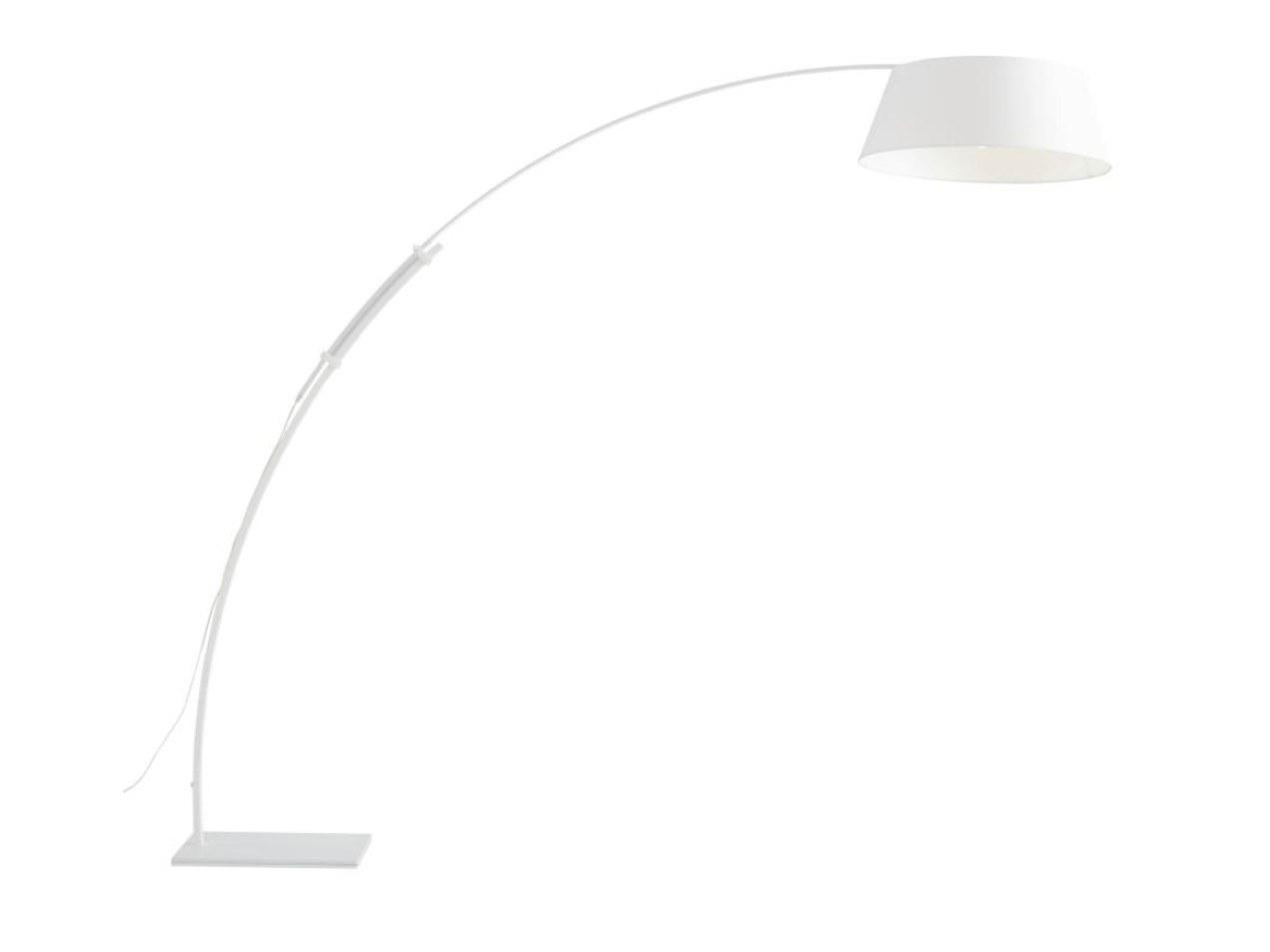 Arc lamp with steel base and cotton shade | Ouverture by Ligne Roset