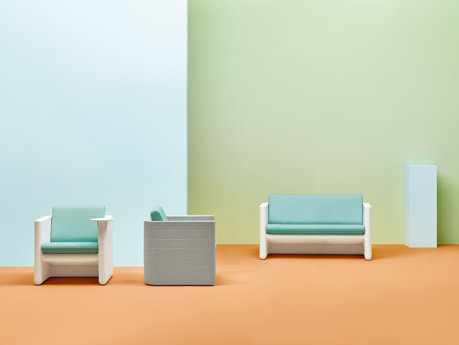 2 seater upholstered polyethylene garden sofa | Sunset 626 by Pedrali