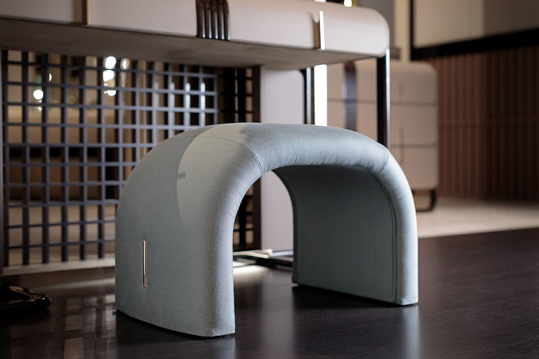 Upholstered rectangular fabric pouf | Eclipse by Turri