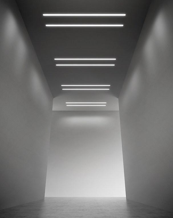Ceiling mounted extruded aluminium linear lighting profile | Brooklyn Trim by Panzeri