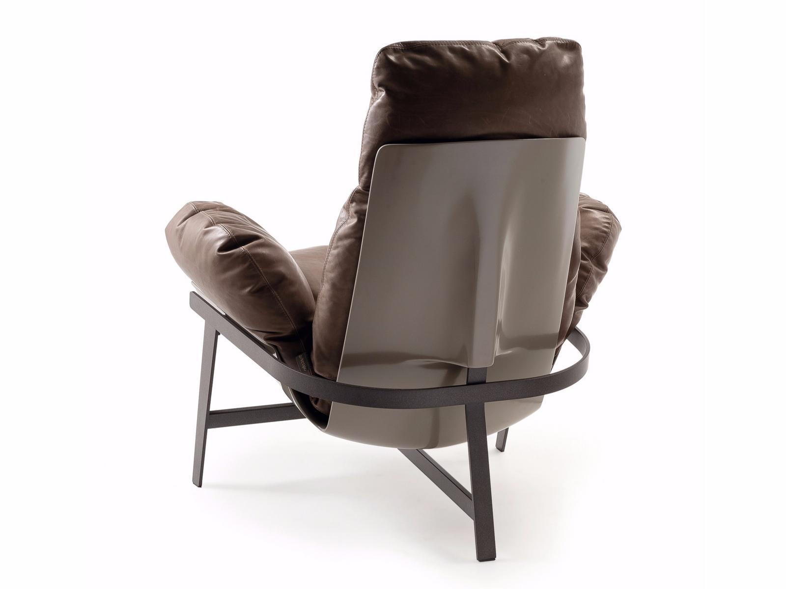 Leather armchair with armrests | Jupiter Lite by Arketipo
