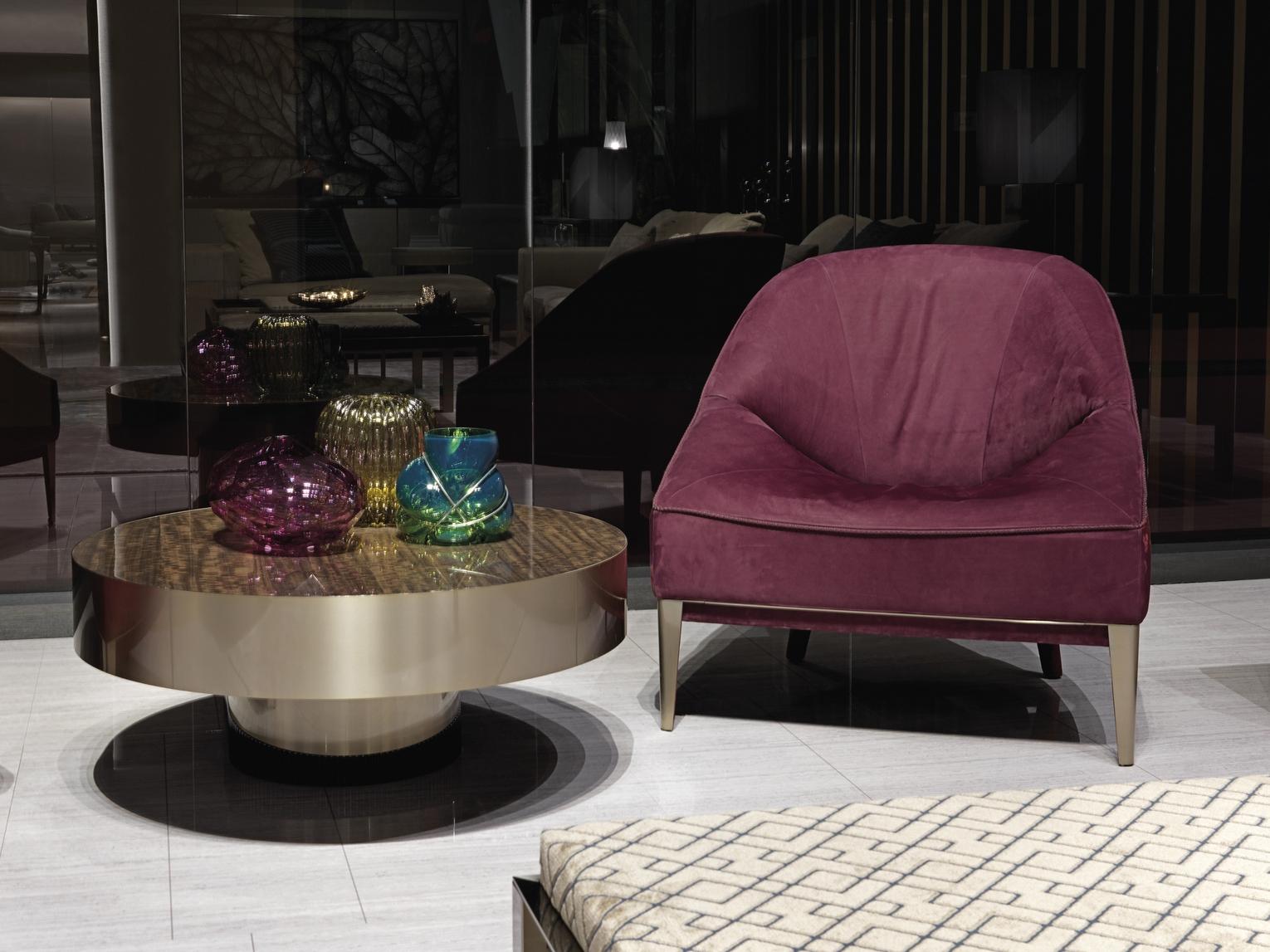 Upholstered fabric armchair | Rosemary by Visionnair