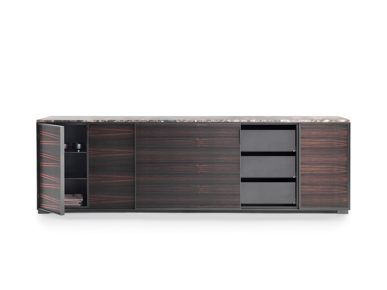 Wooden sideboard with sliding doors | Taylor by Flexform