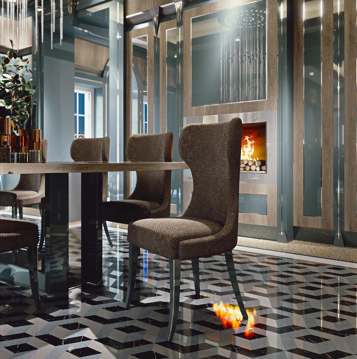 Lacquered kitchen with handles Brummel Opera 30