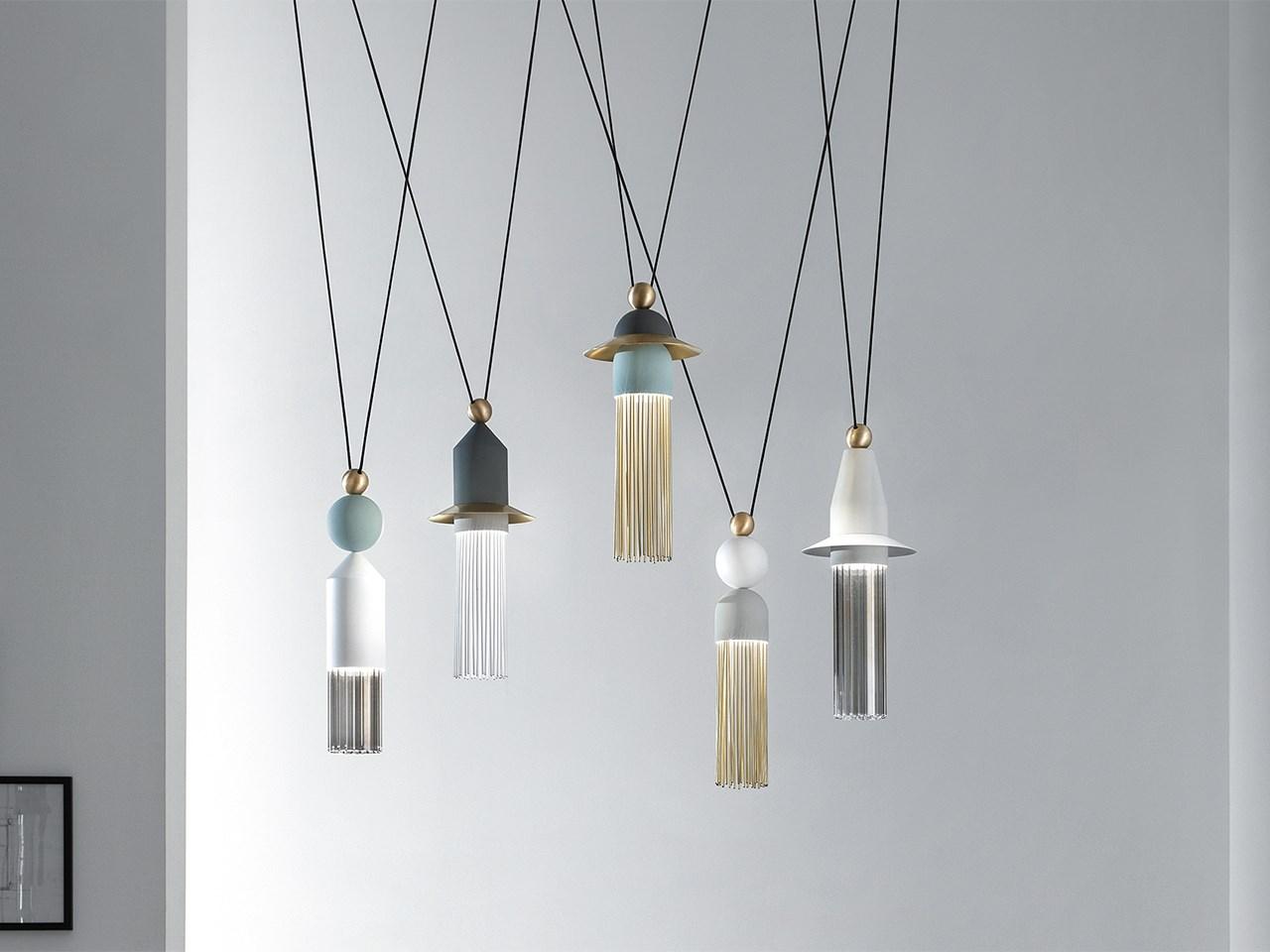 LED painted metal pendant lamp | Nappe C5 by Masiero