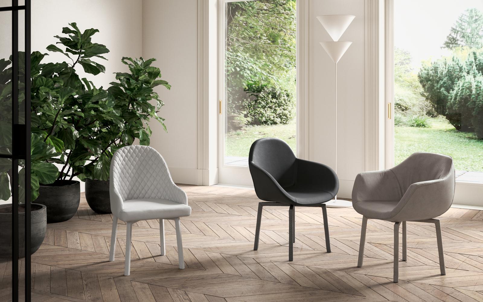 Upholstered chair with armrests | Nelson by Ozzio Italia