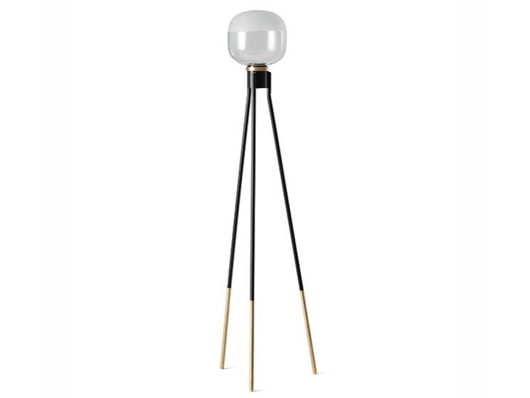Floor lamp in blown glass and metal base | Ghost by Midj