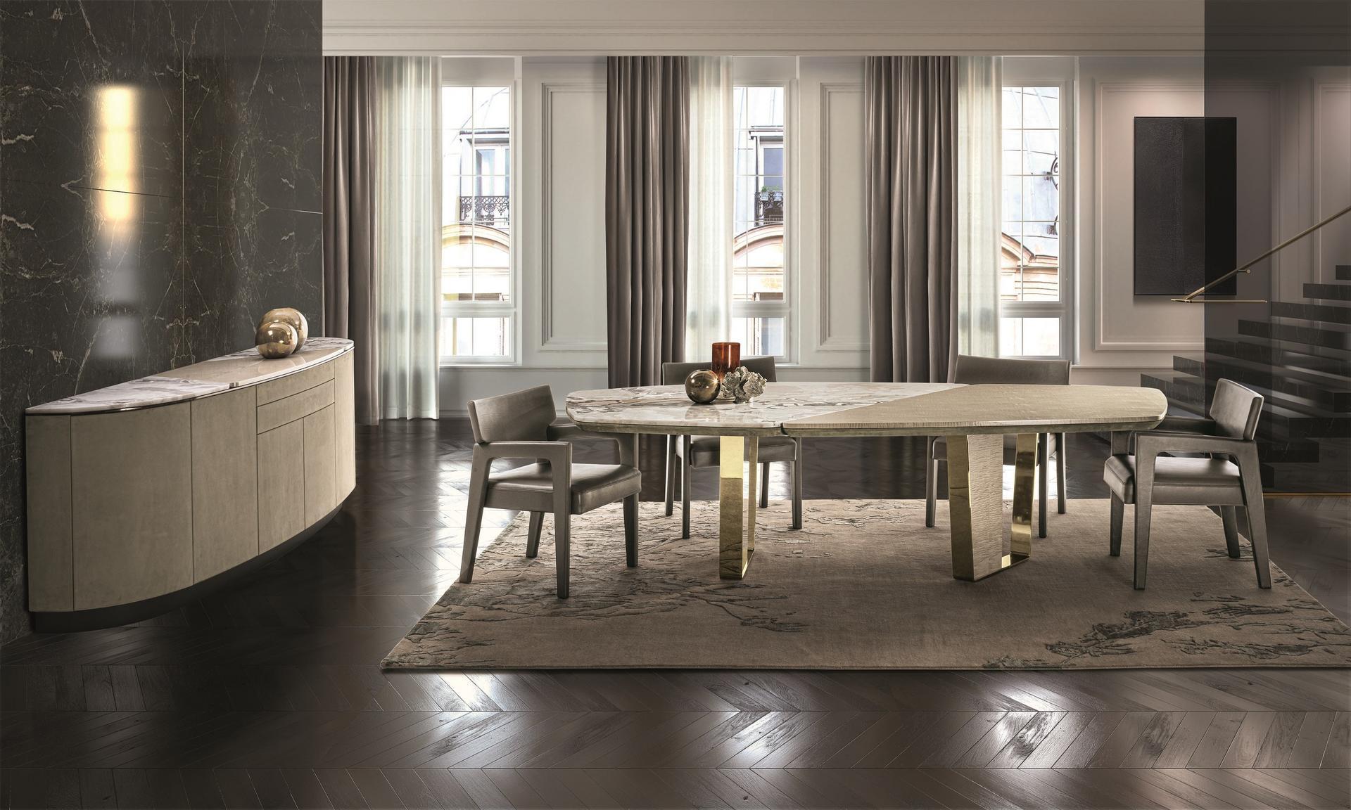 Oval metal table | Keope by Longhi