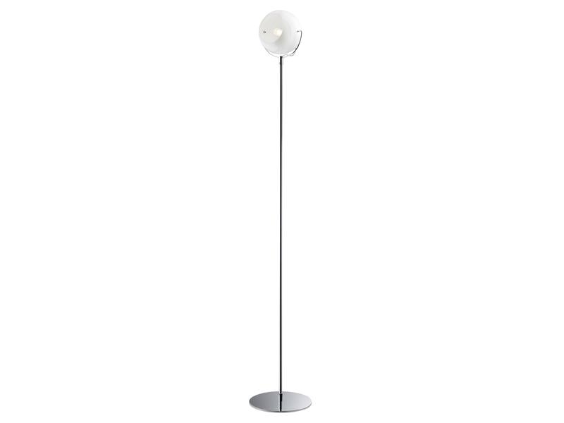 Adjustable chrome plated floor lamp | Beluga White by Fabbian
