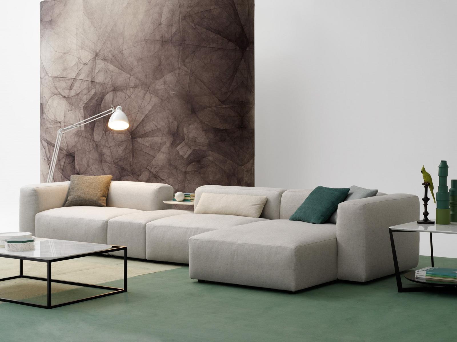 Modular leather sofa | Alcazar by Alberta Salotti