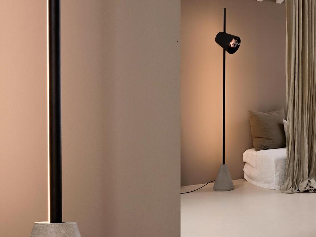 LED direct light aluminium floor lamp | Cupido by Karman