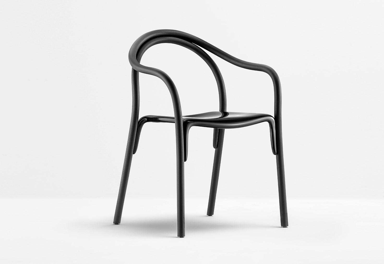 Stackable ash chair with armrests | Soul 3745 by Pedrali