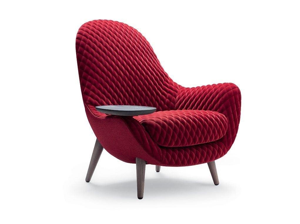 Upholstered fabric armchair with armrests | Mad King by Poliform