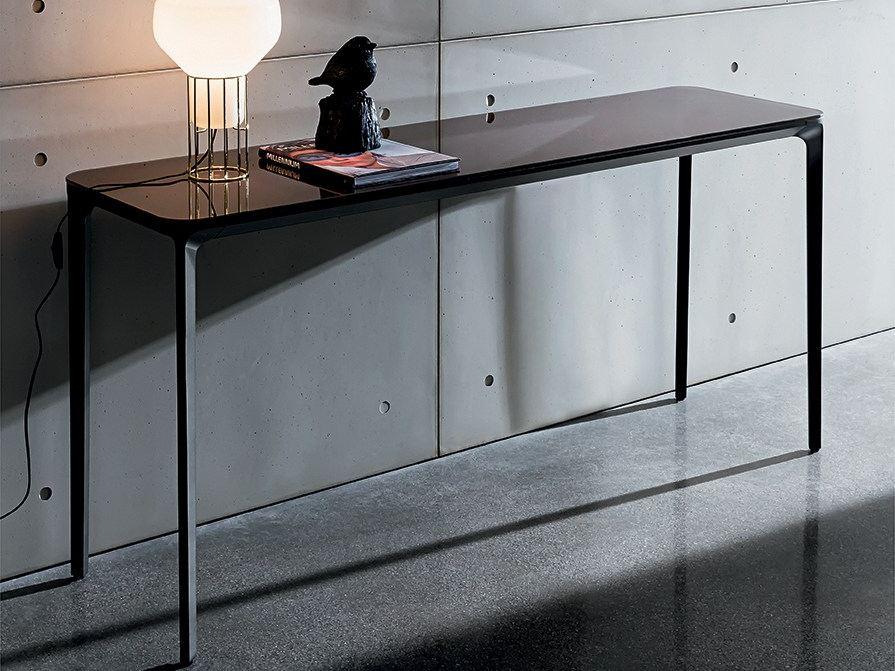 Rectangular glass console table | Slim 4 Legs by Sovet