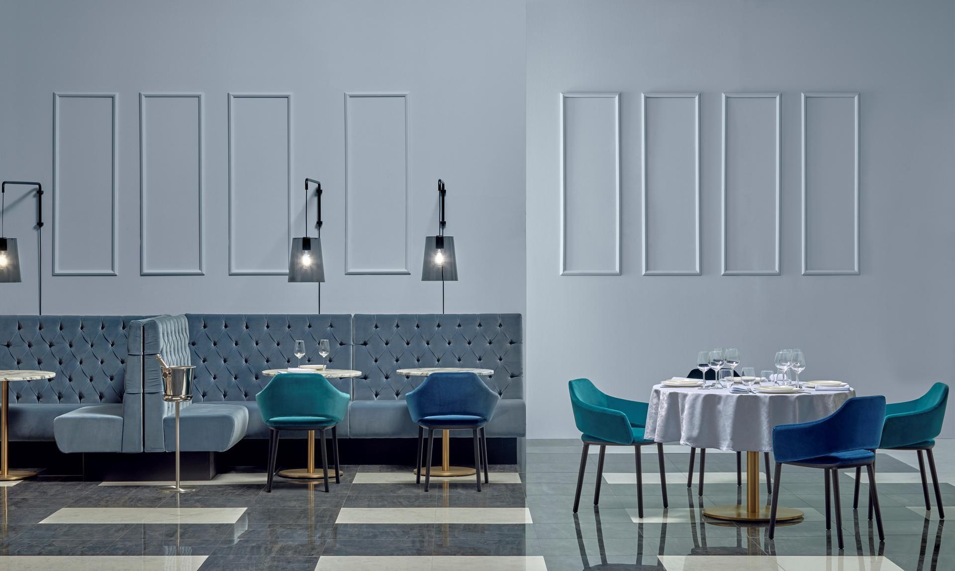 Upholstered fabric chair with armrests | Vic 645 by Pedrali