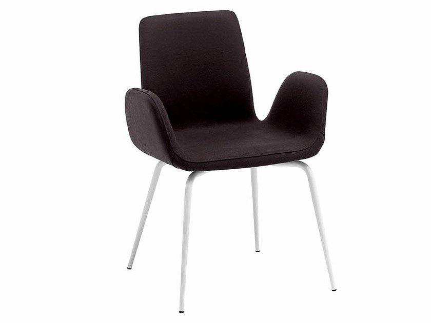 Upholstered chair with armrests | Light A by Midj