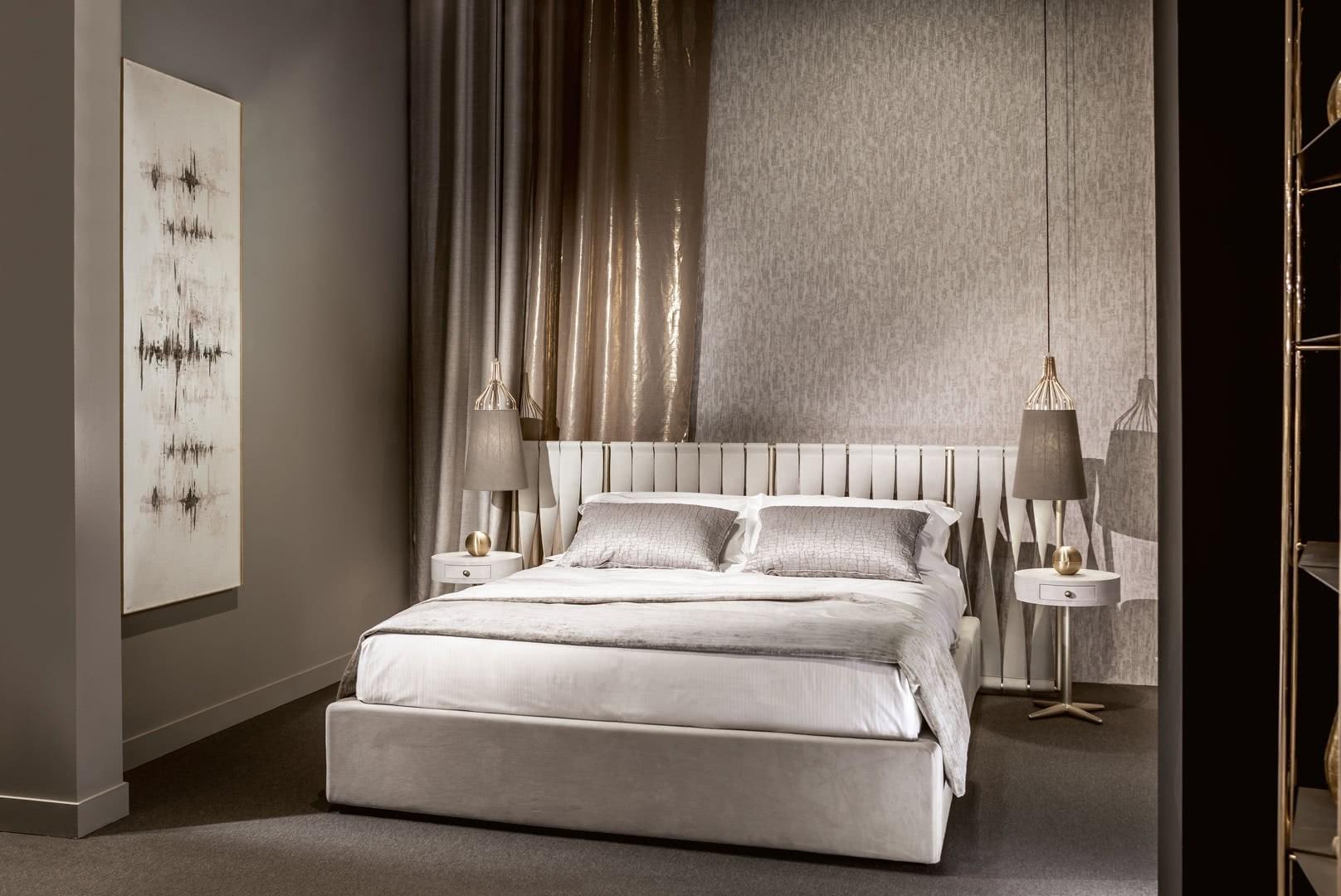 Leather double bed | Twist by Cantori