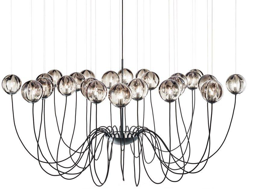 Direct light blown glass pendant lamp | Puppet Sp 24p by Vistosi