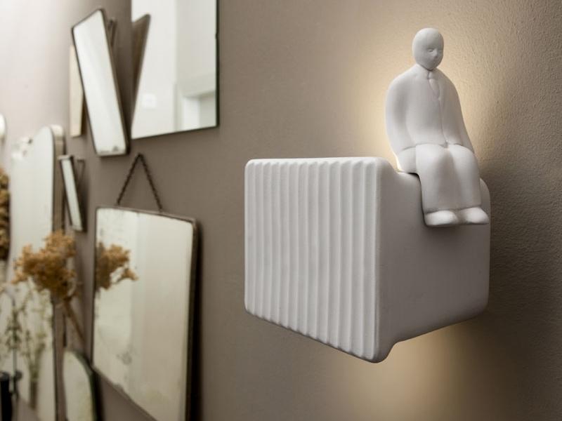 LED direct-indirect light ceramic wall light | Umarell by Karman