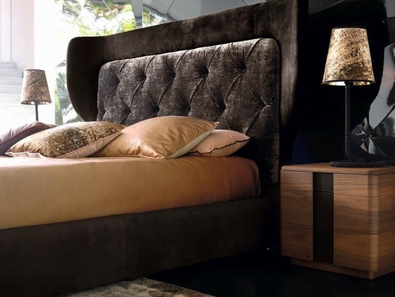 Double bed with high headboard | Snake by Grilli