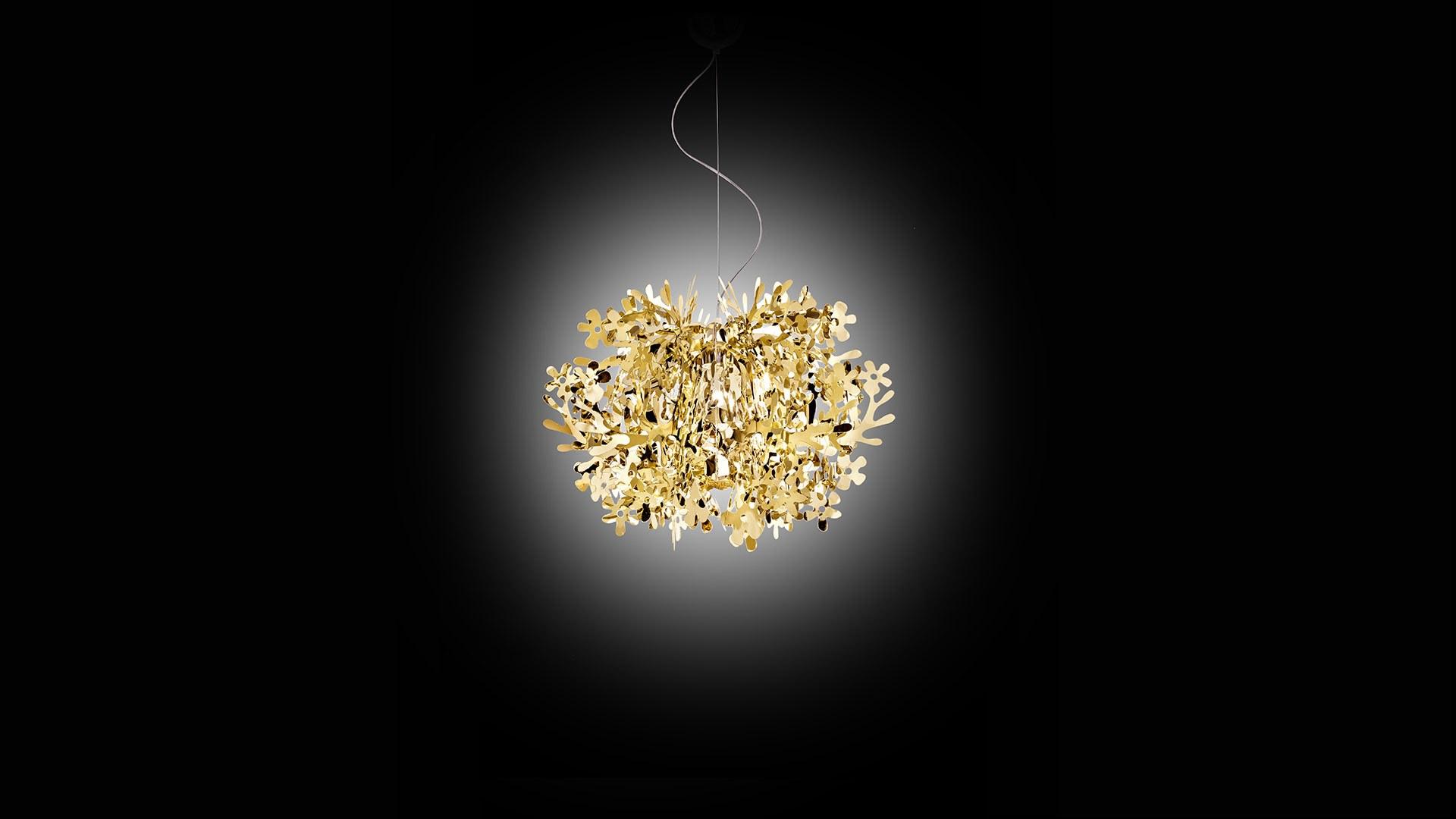 Goldflex® pendant lamp | Fiorella Mini Gold by Slamp