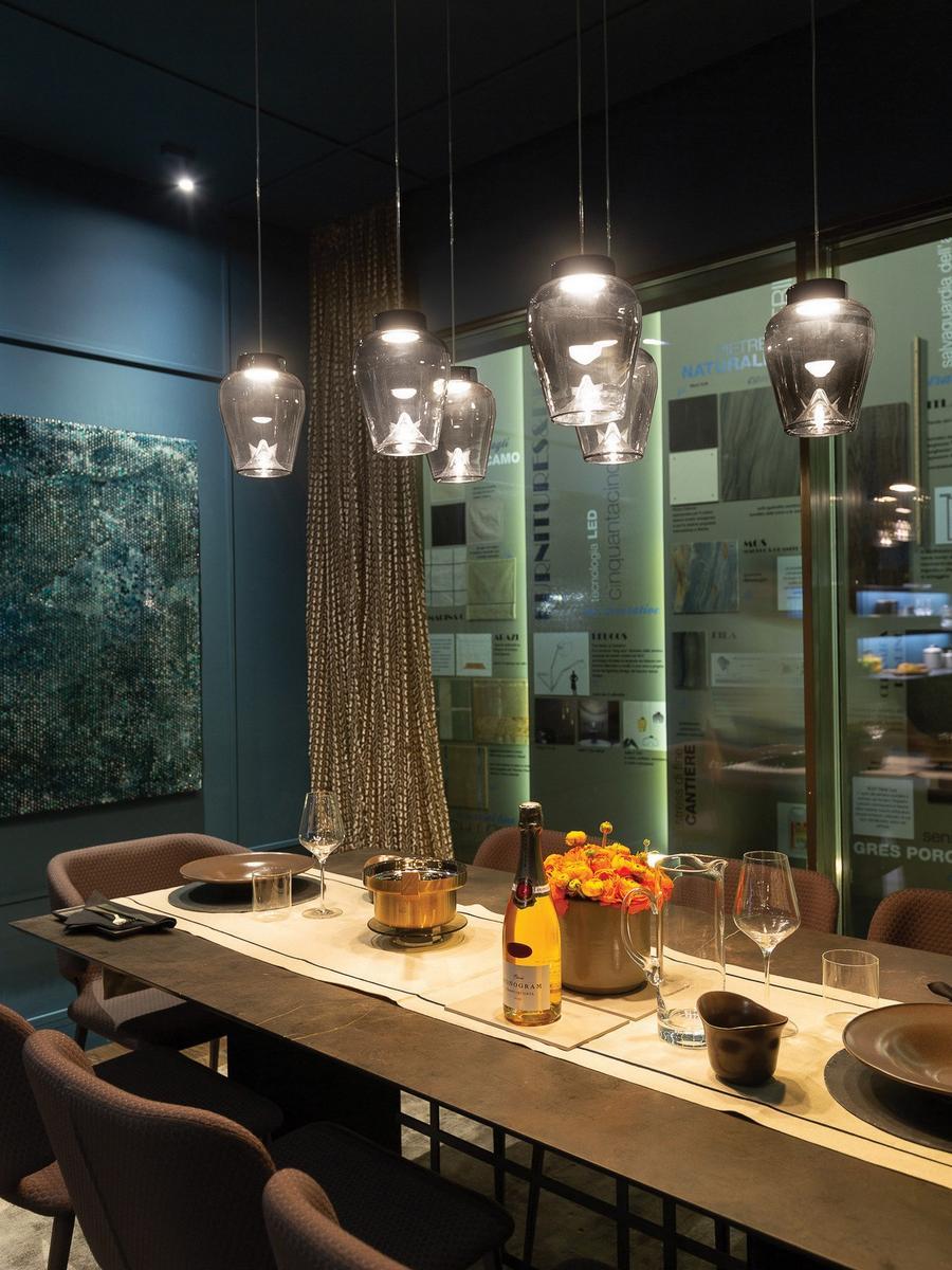 LED blown glass pendant lamp | Aella Thin S by Leucos