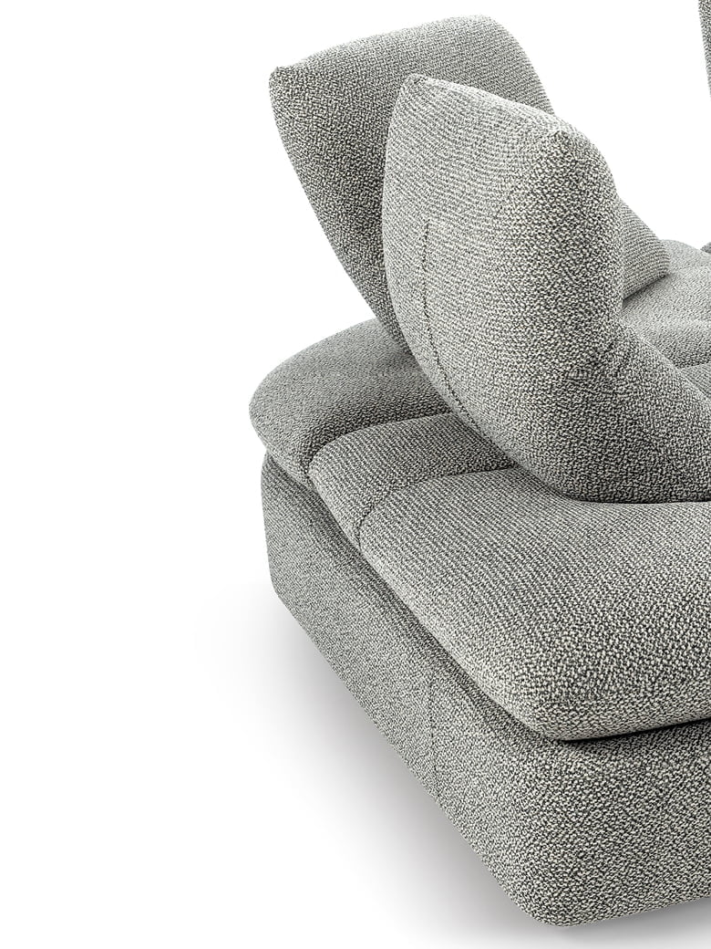 The Alba sofa features adjustable backrests, headrests, and armrests for customized comfort and can double as a day bed with its removable covers. | Alba by Calia Italia