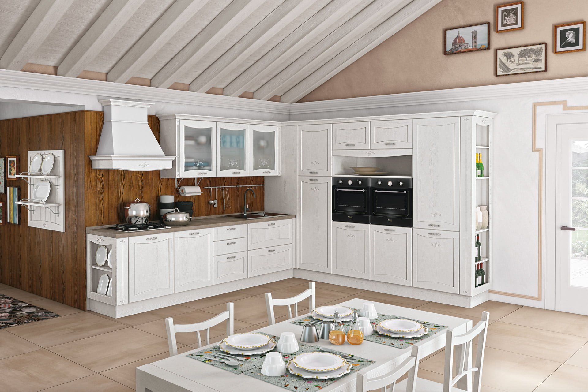 Wood kitchen with handles Creo kitchens Aurea