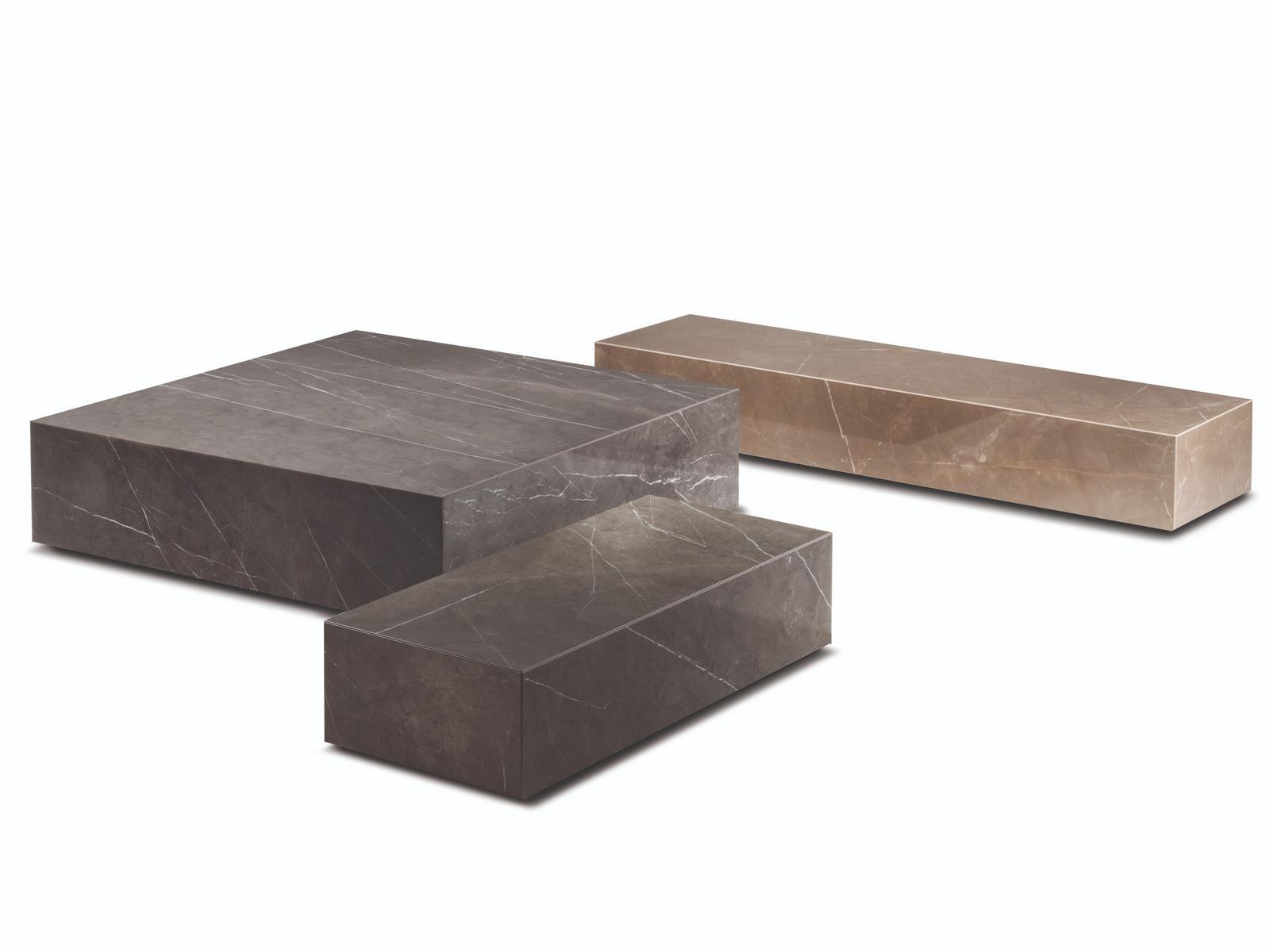 Low porcelain stoneware coffee table for living room | Miller by Frigerio