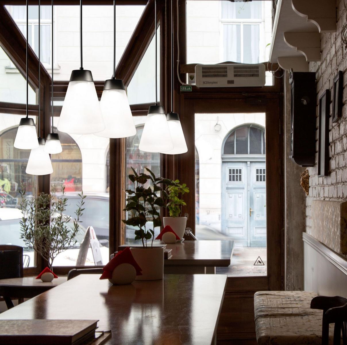 Glass and aluminium pendant lamp | Cup Cake by Dark