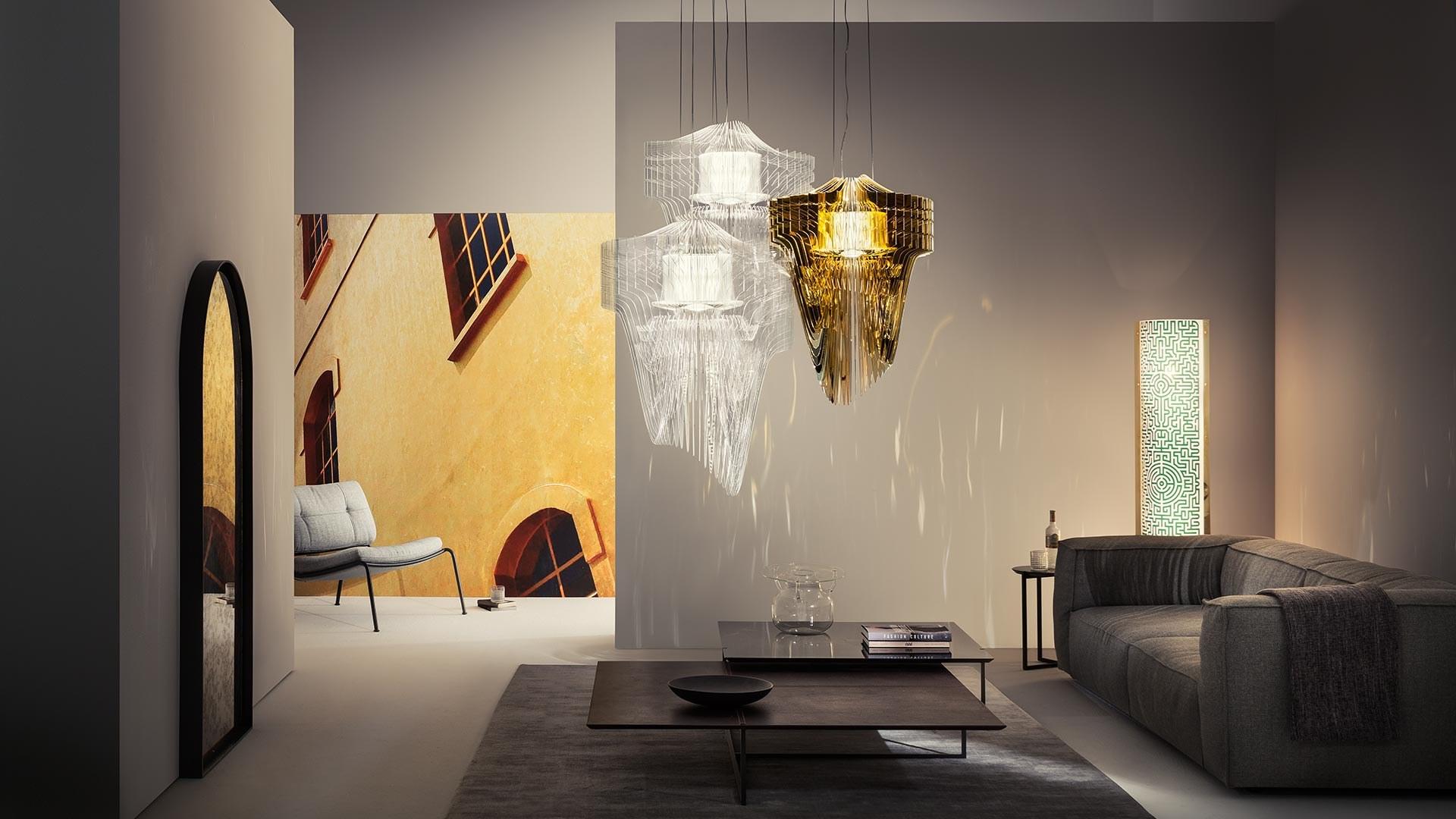 Cristalflex® / Lentiflex® LED pendant lamp | Aria Transparent by Slamp