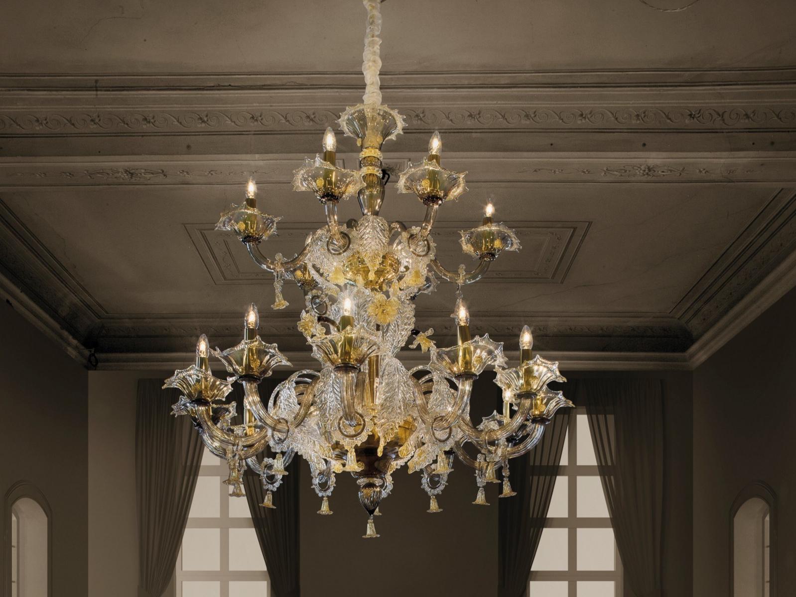 Glass chandelier | Giustinian by Sylcom