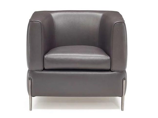 Leather armchair with armrests | Anteprima by Natuzzi Italia