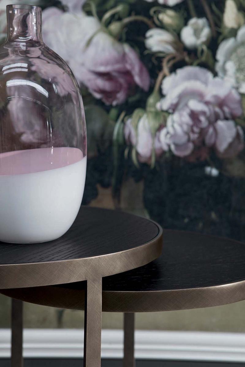 Round wooden high side table | Hammer by Tonin Casa