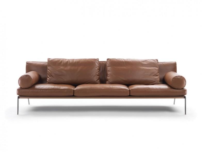 3 seater leather sofa | Happy by Flexform