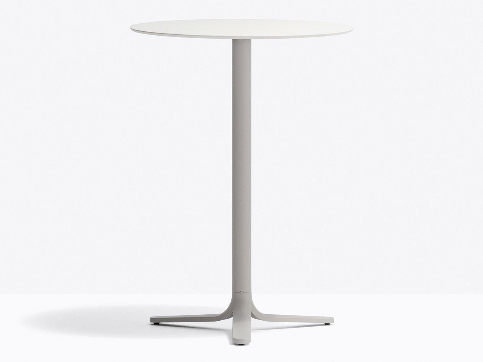 Round die cast aluminium high table with 4-star base | Fluxo 5464 by Pedrali