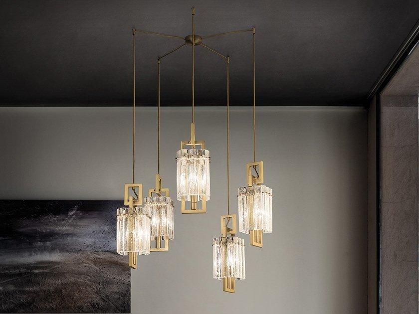 Suspension lamp in metal and glass | Crek S5 by Masiero