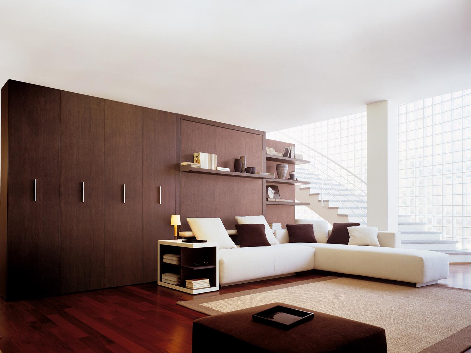 Storage wall with fold-away bed | Atoll 202 by CLEI