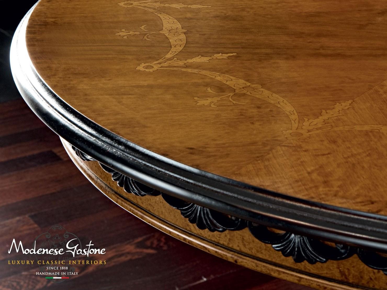 Round solid wood coffee table for living room | 12613 by Modenese Gastone